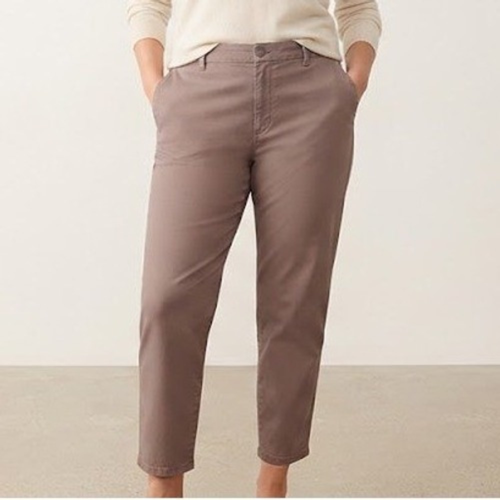 Old Navy OG Chino Pants Women XL Mauve NEW High-Rise Ankle Stretch Cotton Casual